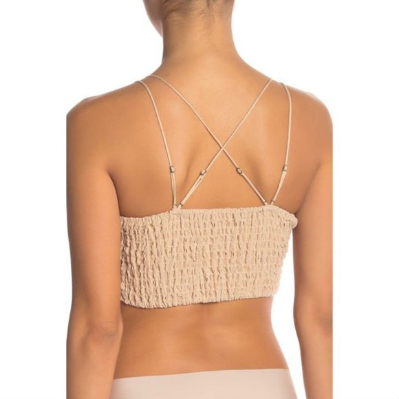 Free People Cream Color Flocked Adella Bralette Medium M - Picture 2 of 3